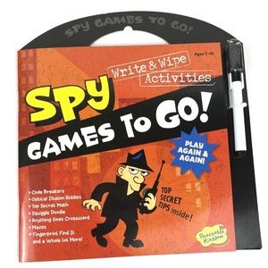 Spy Games On The Go Write And Wipe Activities - Hours of Spy filled fun